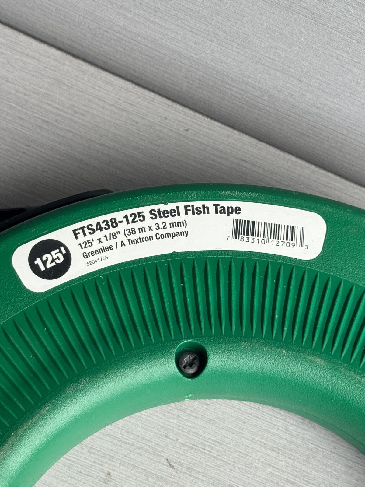 Greenlee FTS438-125 Steel Fish Tape 125 Ft x 1/8 Cable Puller Reel Electrical