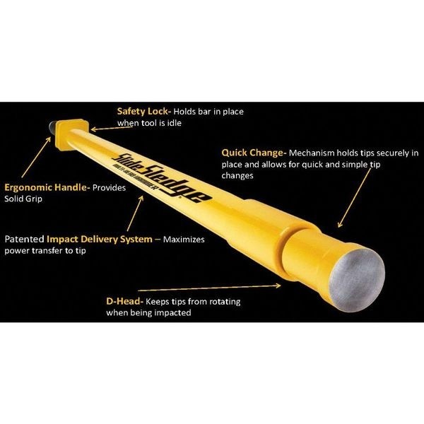 Slide Sledge 211403 Slide Hammer Sledge, 21 Lb., 46″, W/ 6 Tips