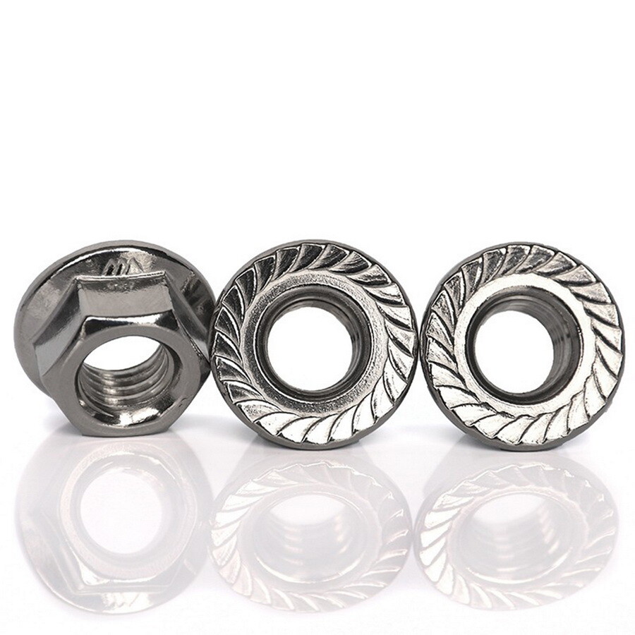 304/316/201 Stainless Steel Serrated Flange Lock Nuts M3 M4 M5 M6 M8 M10 M12-M16