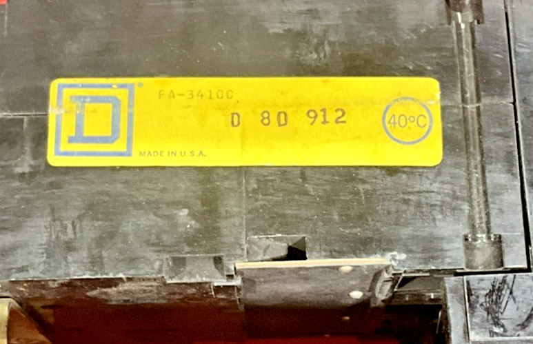 FA34100 100 Amp 480V 3 Pole Square D I Line Circuit Breaker🟦