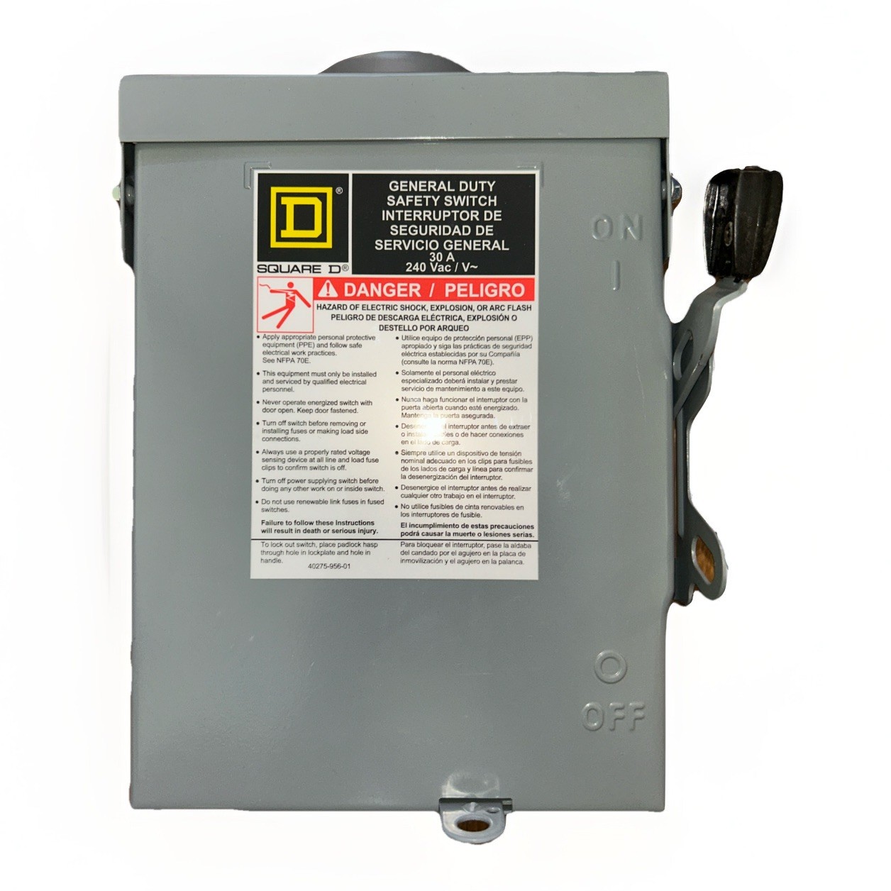 Square D D221NRB General Duty Safety Switch 240VAC 30A 2P.NEW!FREE SHIPPING! G7
