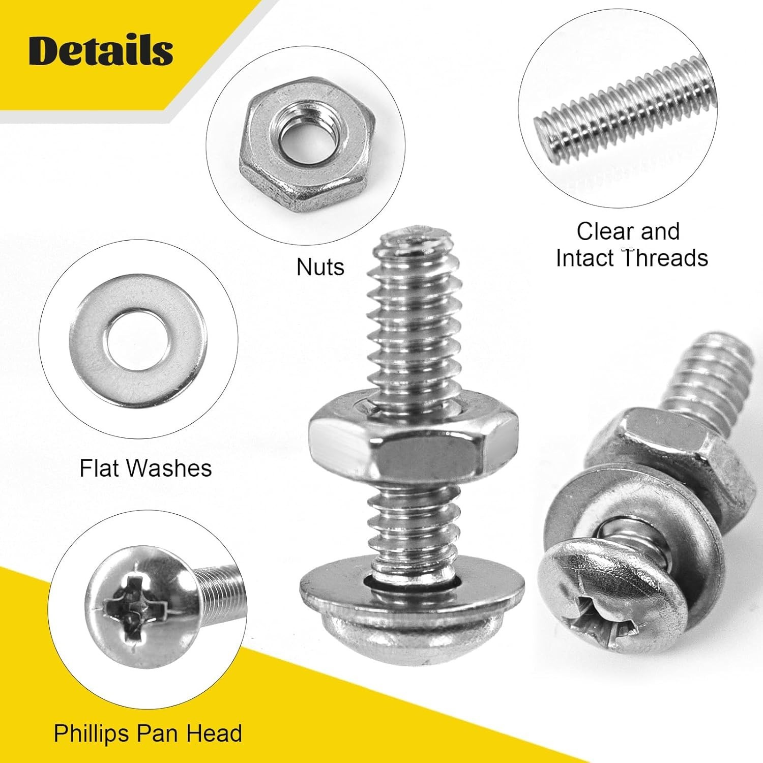 358PCS Stainless Steel Machine Screws, Nuts, and Washers Assortment Kit