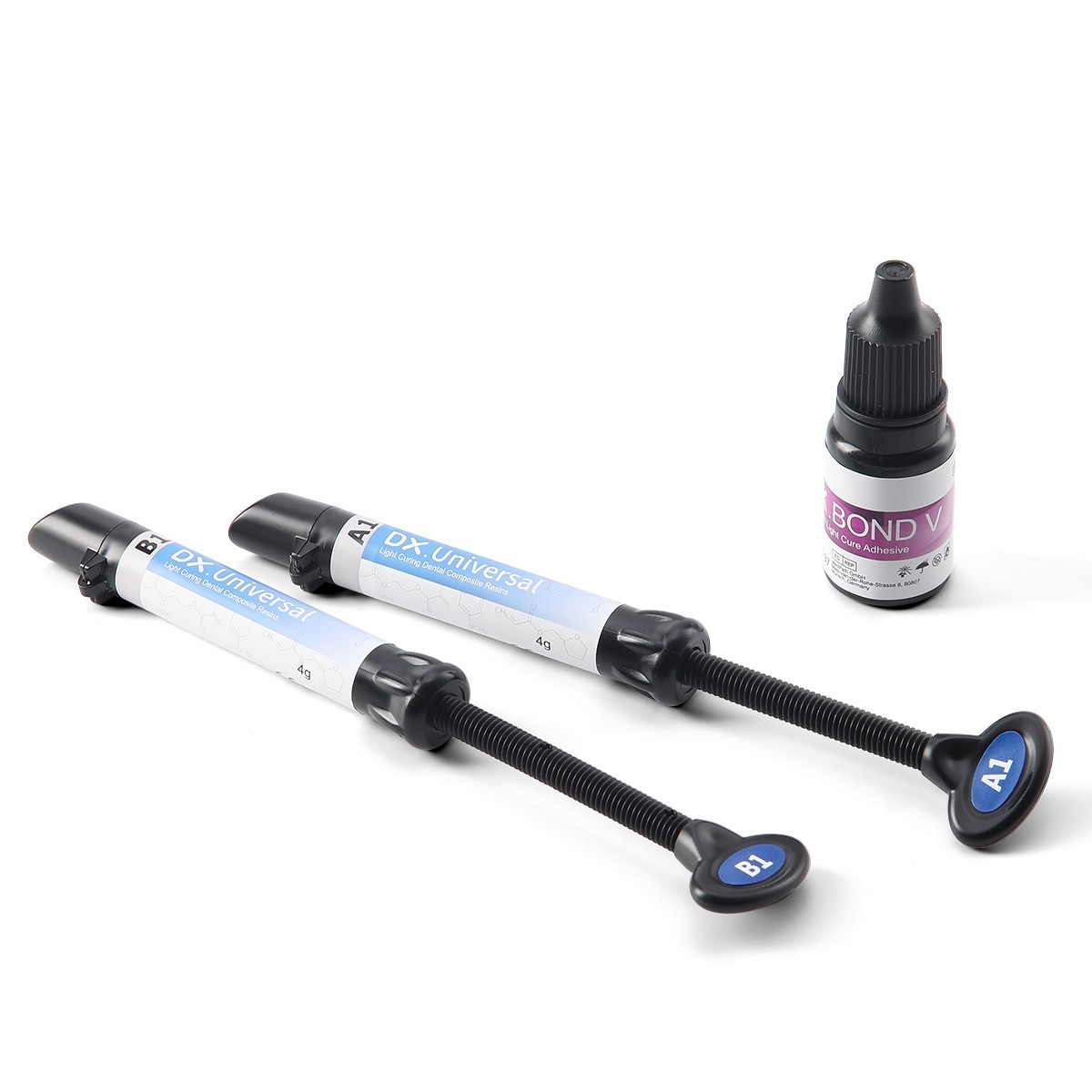 Dentex Kit de resina de compuesto de cura dental Light Shade A1 A2 A3 A3.5 B1