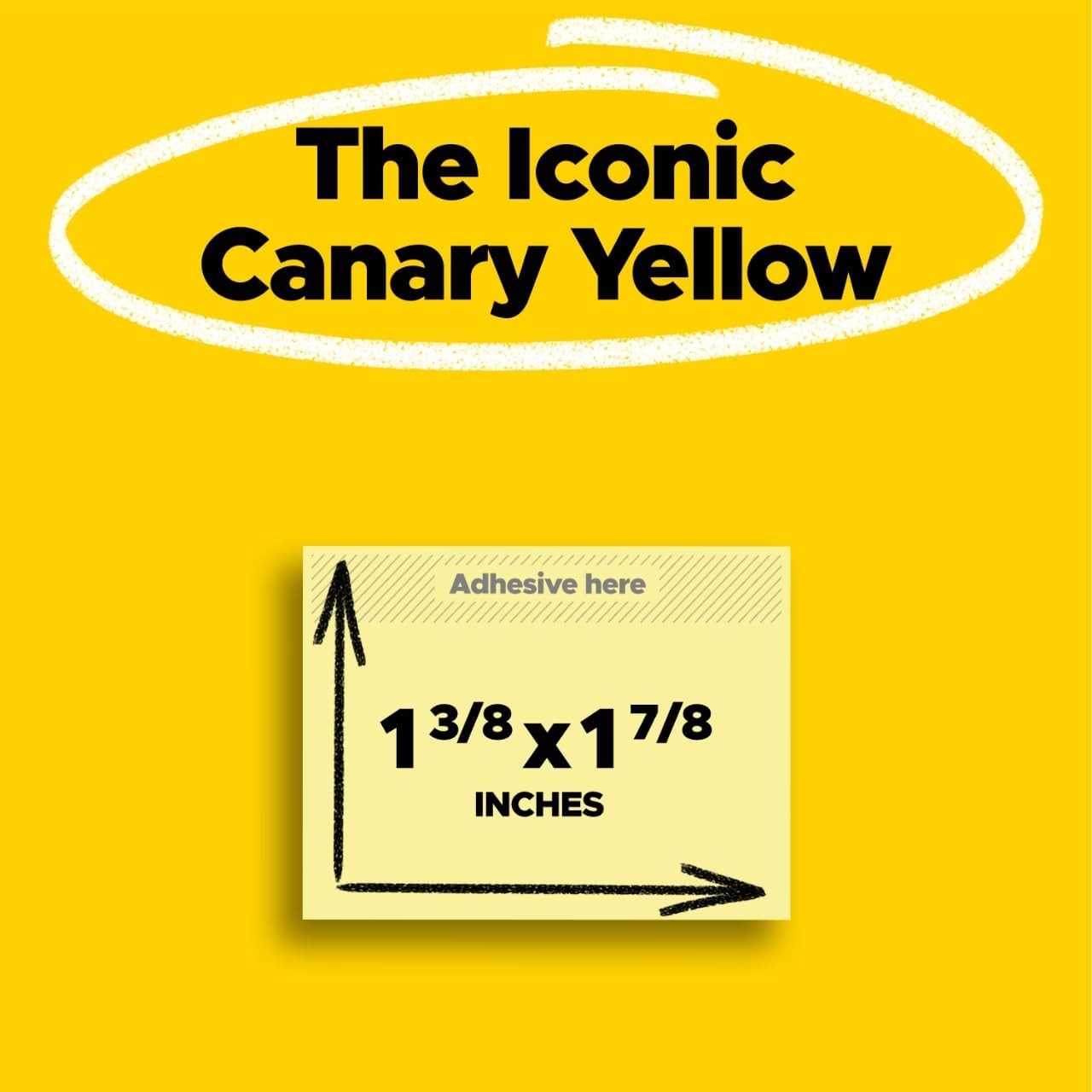 Post-it Notes, 1/3/8 x 1 7/8 in, 24 Sticky Notes Pads, 100 Sheets per Pad, Canar