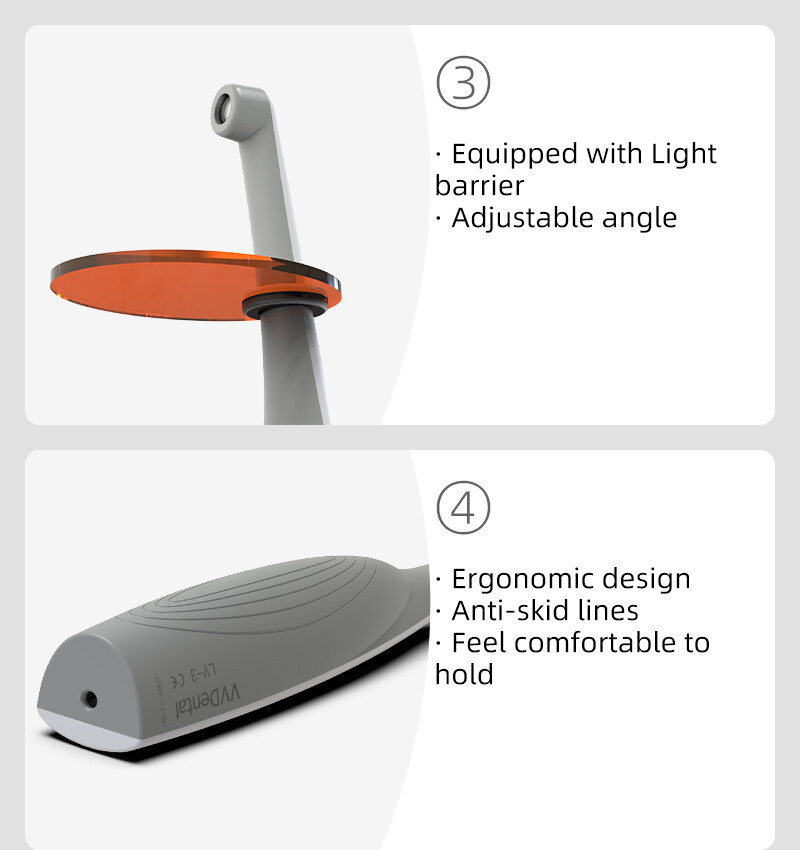 Dental Wireless Cordless LED Cure Curing Light Lamp 2200mw 1 Second Resin Cure