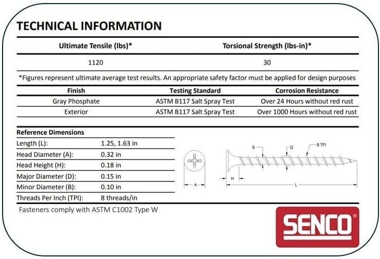 DuraSpin No. 6 x 1-1/4-Inch Collated Screw, 1 1/4 Drywall to Wood Screws 1,00…