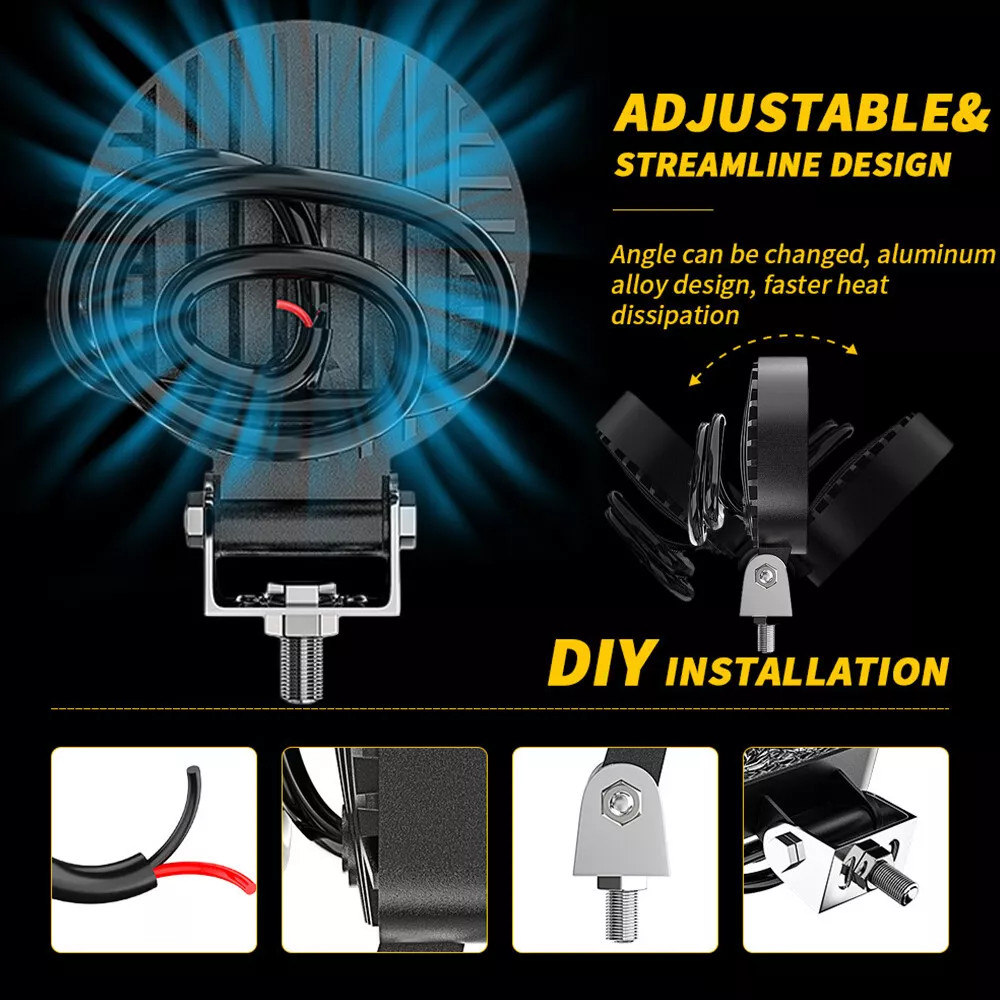 2.5inch 120W LED Work Light Headlights fit John Deere Case New Holland Tractor