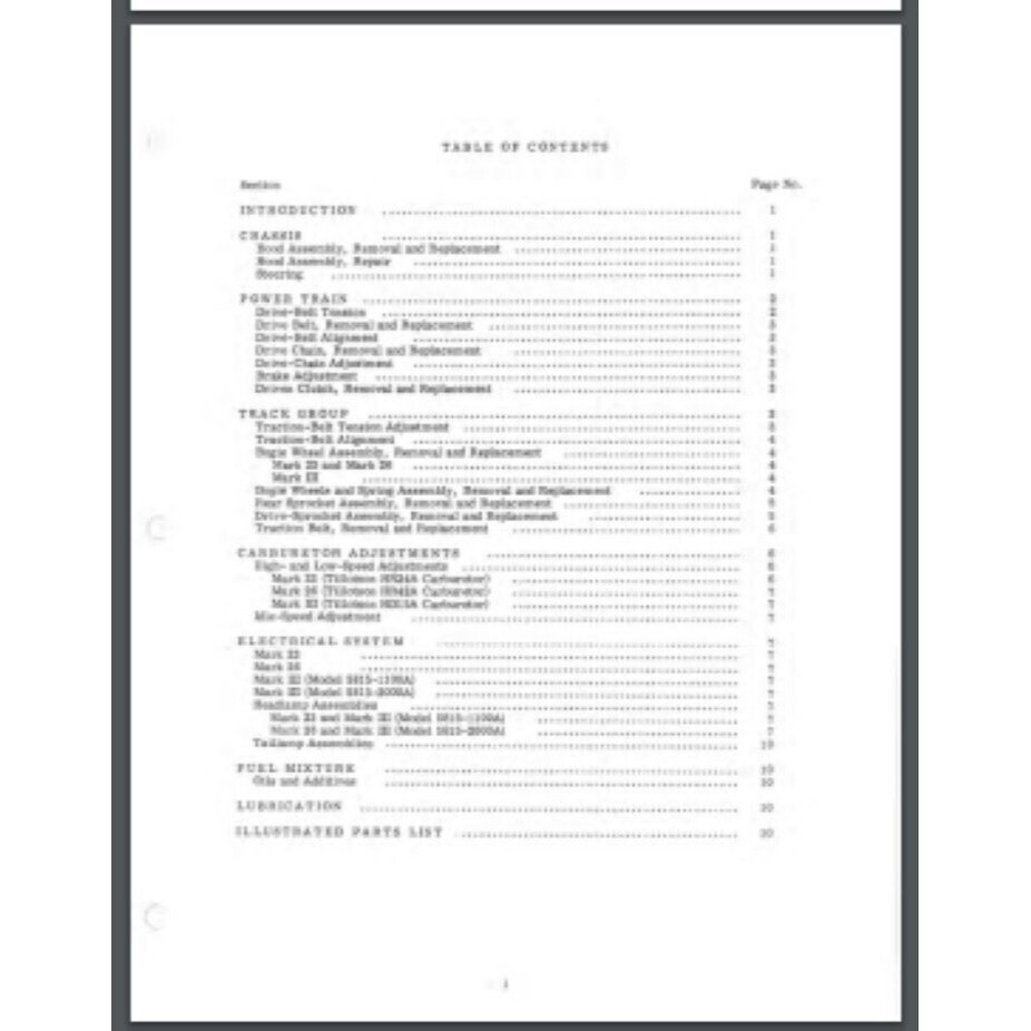 AMF MARK 23, 26, III Snowmobile Service & parts Manual 34 pages 1969
