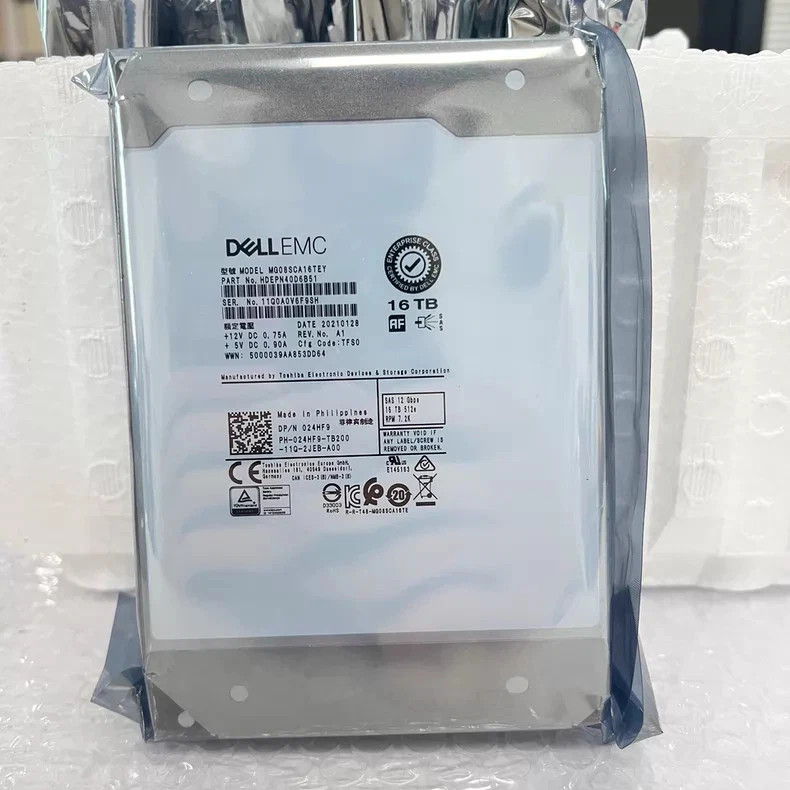 Dell 16TB 7.2K RPM SAS 12Gb/s 512e 3.5″ HDD 024HF9 MG08SCA16TEY Hard Drive