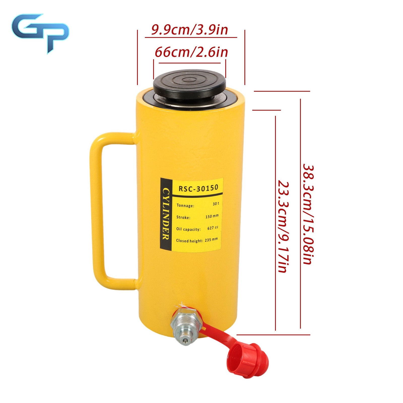 30 Ton 6″ Stroke Portable Hydraulic Cylinder Ram Single Acting Lifting Cylinders