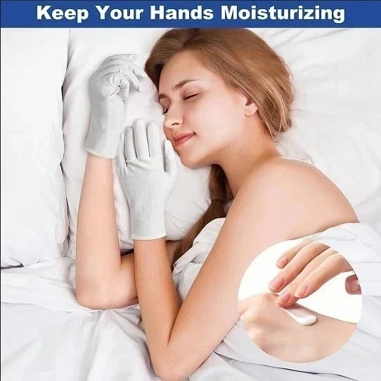 3 Pairs White Cotton Gloves Moisturizing Sleeping Spa Dry Hand Care
