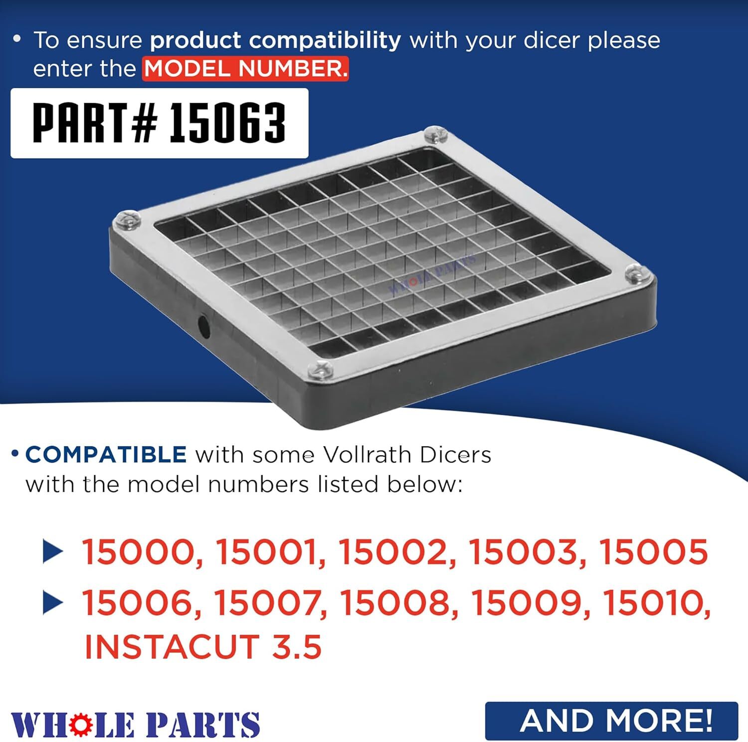 New 15063 3/8” Cut Dicer Blade Assembly for Vollrath