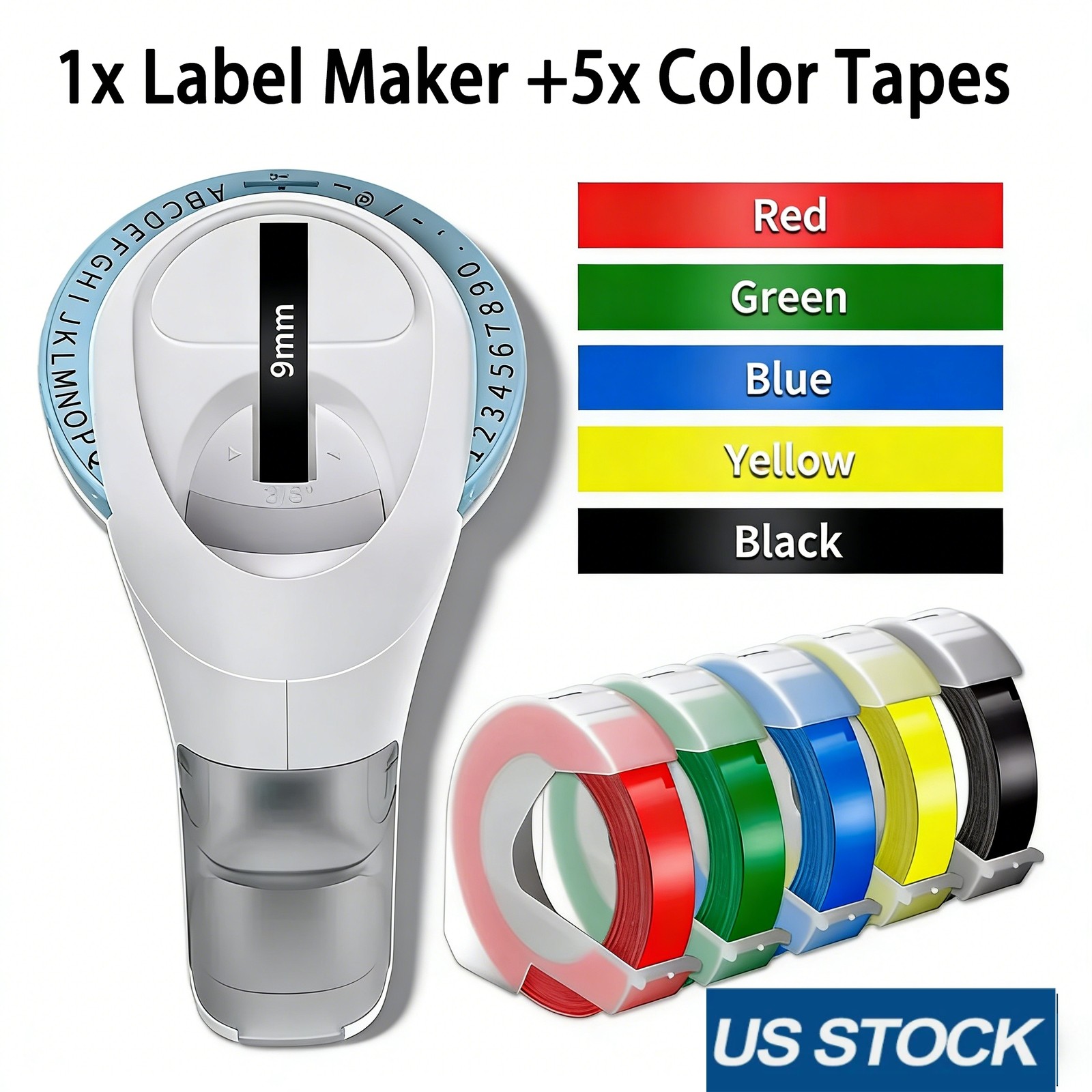 Compatible DYMO Embossing Label Maker with 5 DYMO Label Tapes | Organizer Xpress
