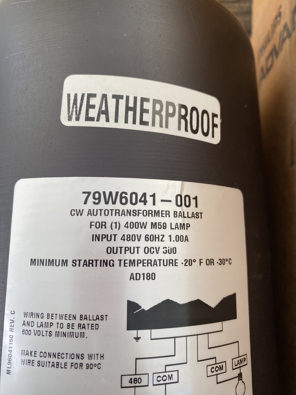 (T) 79W6041-001 Philips Advance Outdoor Weatherproof Ballast 400W MH M59