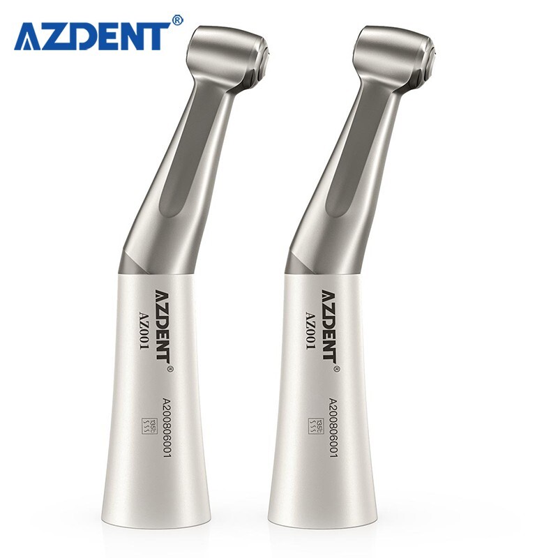 AZDENT Dental 1:1 Slow Low Speed Handpiece Push Button Contra Angle fit CA burs