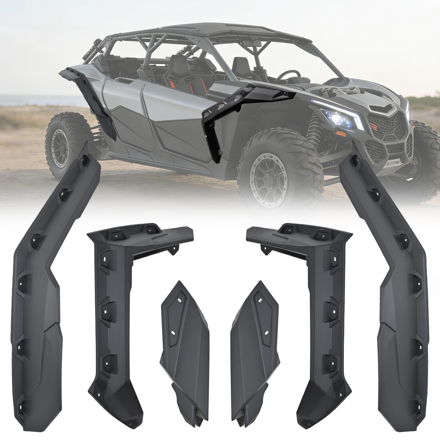 Nilight Front & Rear Extended Fender Flares Compatible with Can-Am Maverick X…