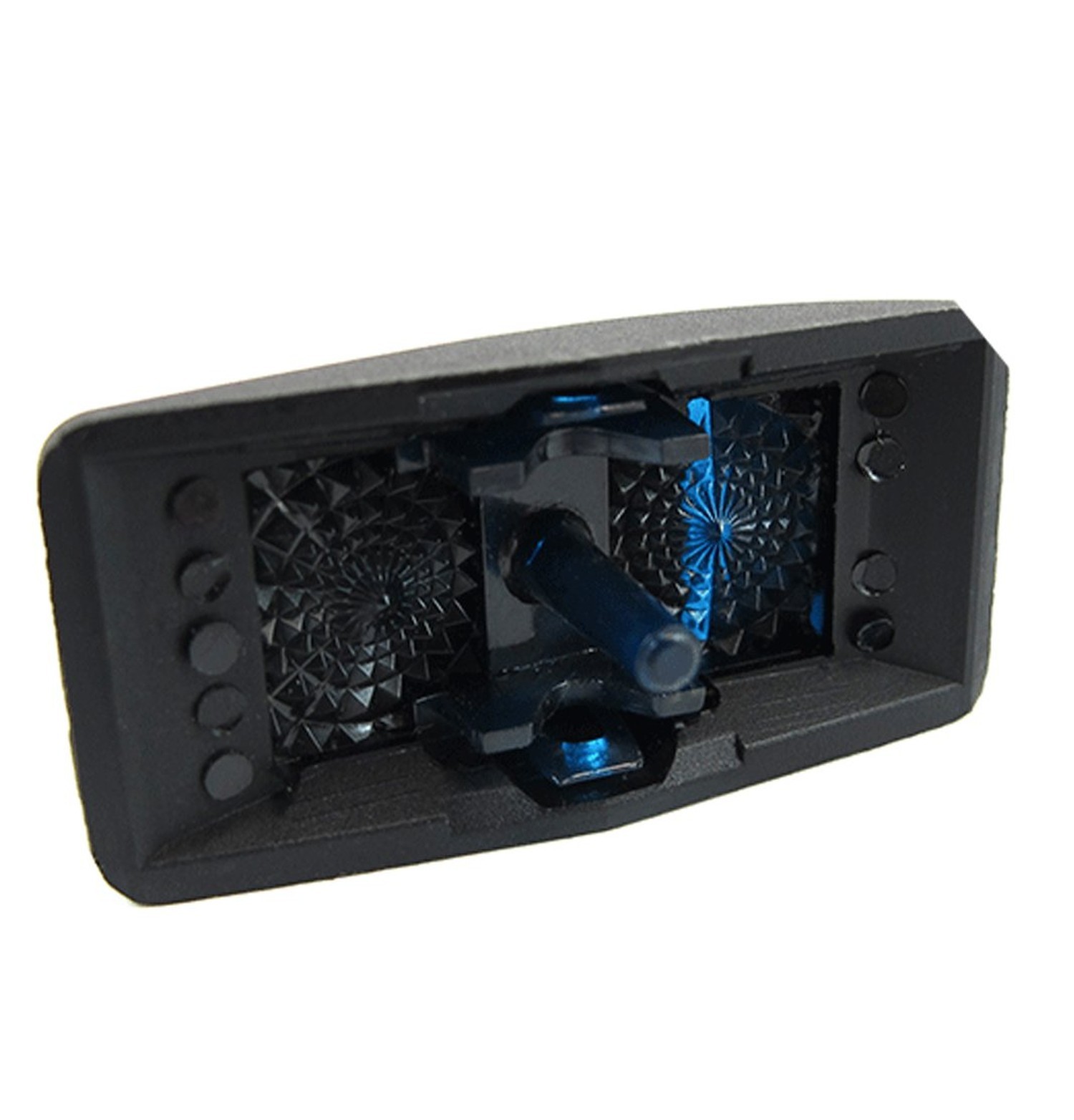 2X Carling Actuator/Rocker Hard Rubber Switch Cover Black w/Blue Slit Lens