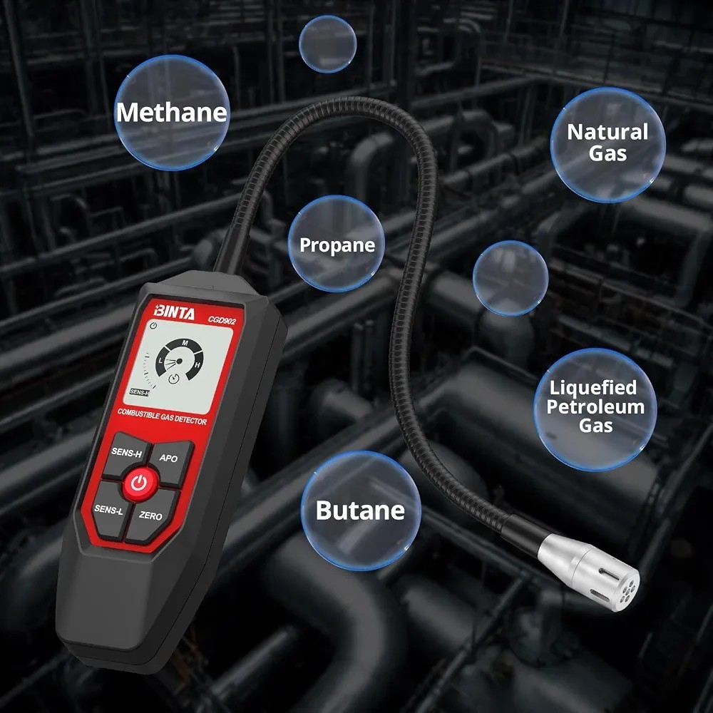 Natural Gas Detector, Combustible Gas Leak Detector with Probe