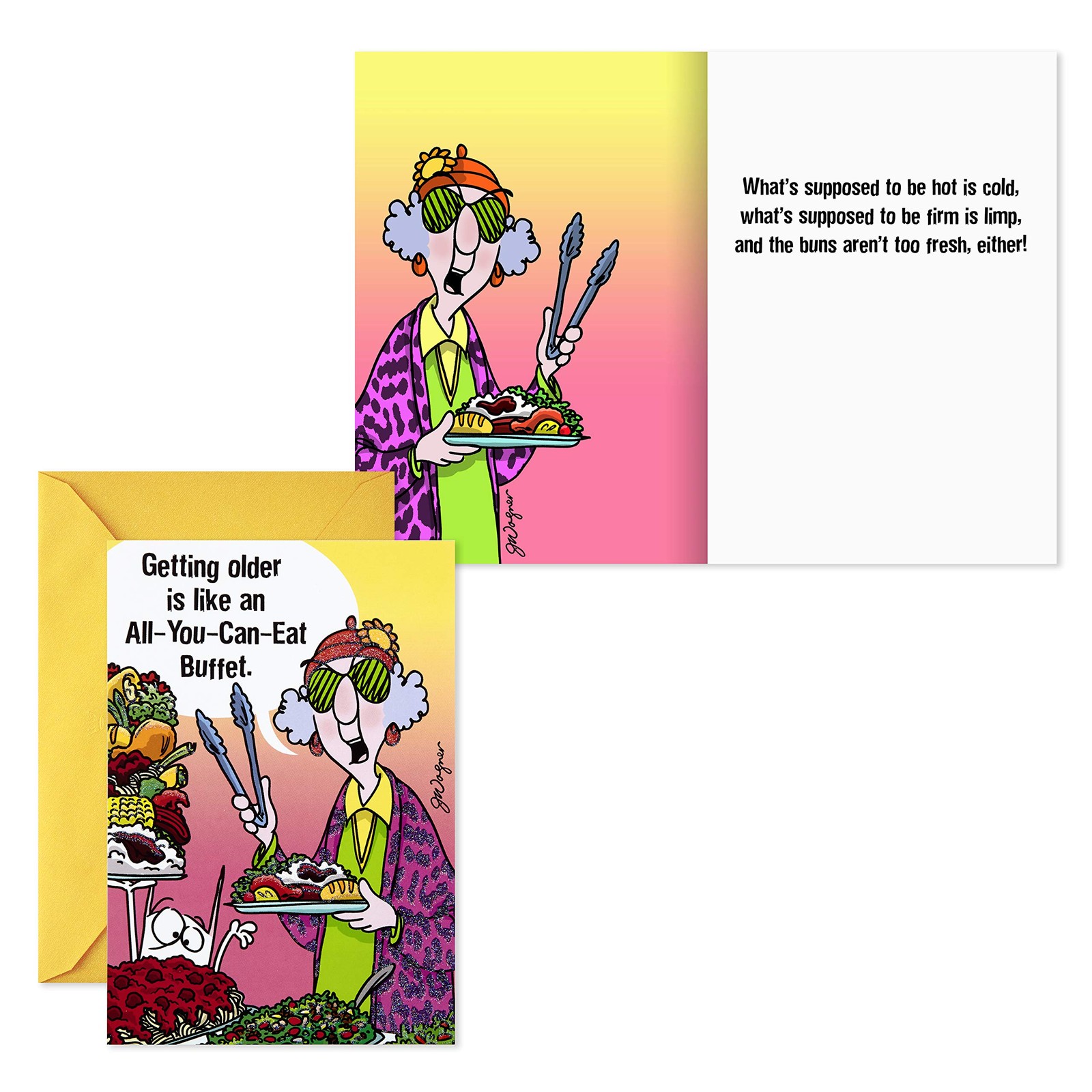 Hallmark Maxine Funny Birthday Cards Assortment 5 inches x 7.2 inches, Green