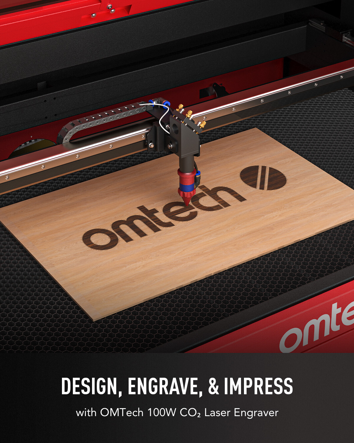 OMTech 100W 24×40 CO2 Laser Engraver with CW-5000 Water Chiller Cutting Machine