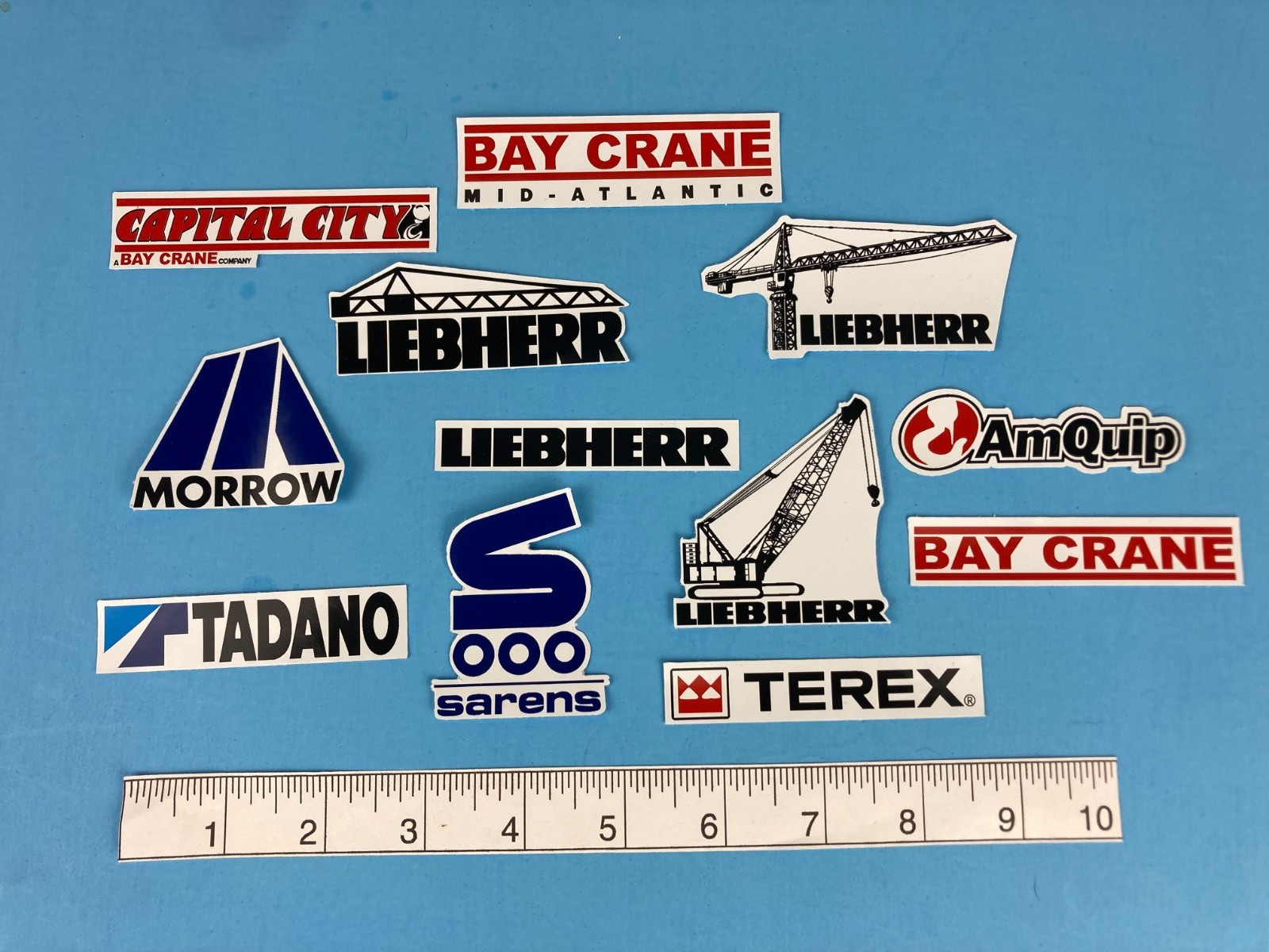 Hard Hat Decal Stickers Bay Crane LIEBHERR TEREX SARENS TADANO MORROW AmQuip