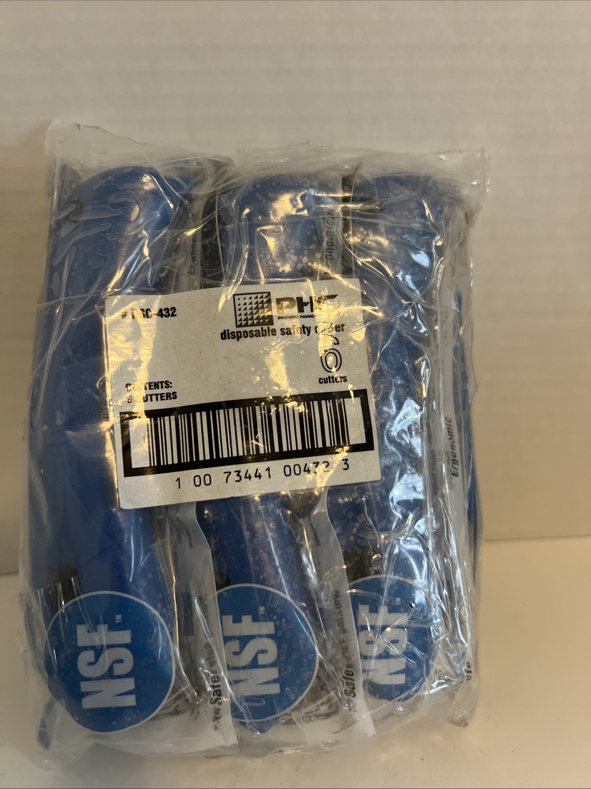 Lot of 6 Disposable Safety Knife BLUE Box Cutter PHC RSC-432 5.5” NEW UNOPENED