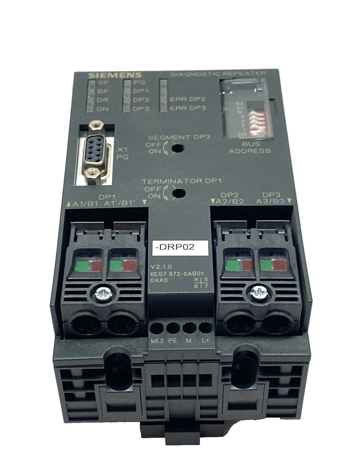 Siemens 6ES7972-0AB01-0XA0 PROFIBUS DP Diagnostic Repeater 24V MISSING SCREWS