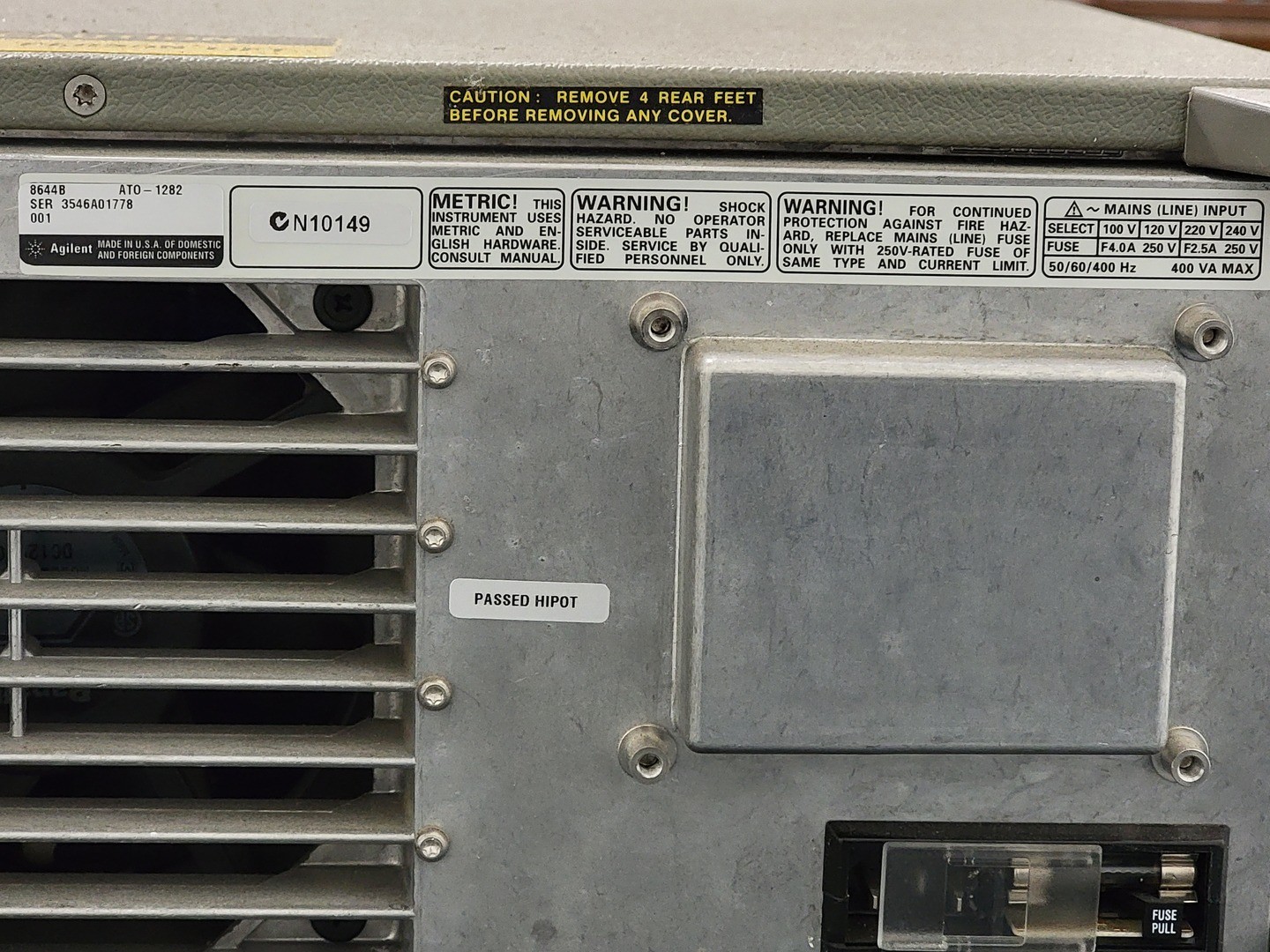 Agilent 8644B Synthesized Signal Generator 0.26 – 1030 MHz – Testing Equipment