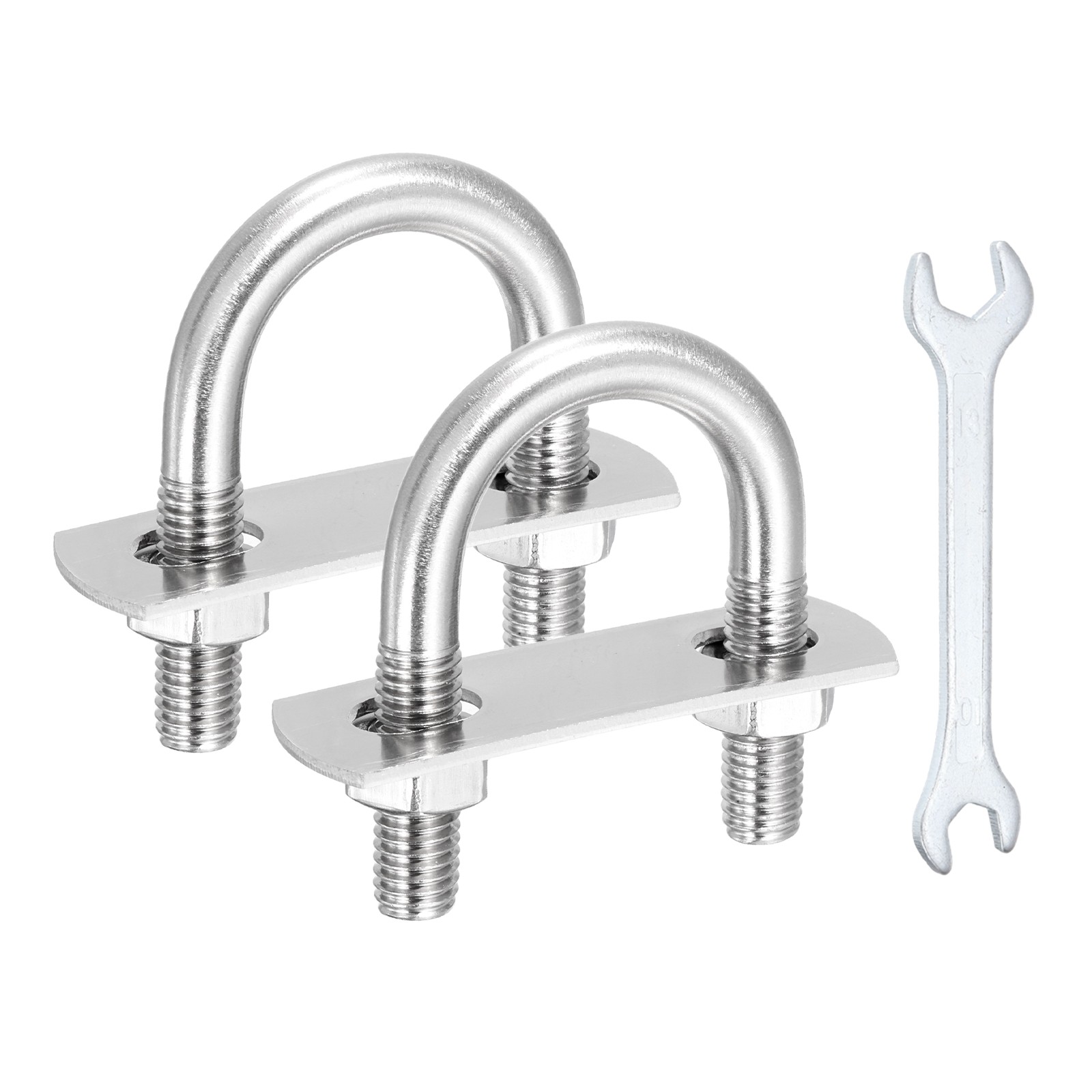 2Pcs M8 U-Bolts, Stainless Steel 1.22In(31mm) Inner Width 2.16In(55mm) Long