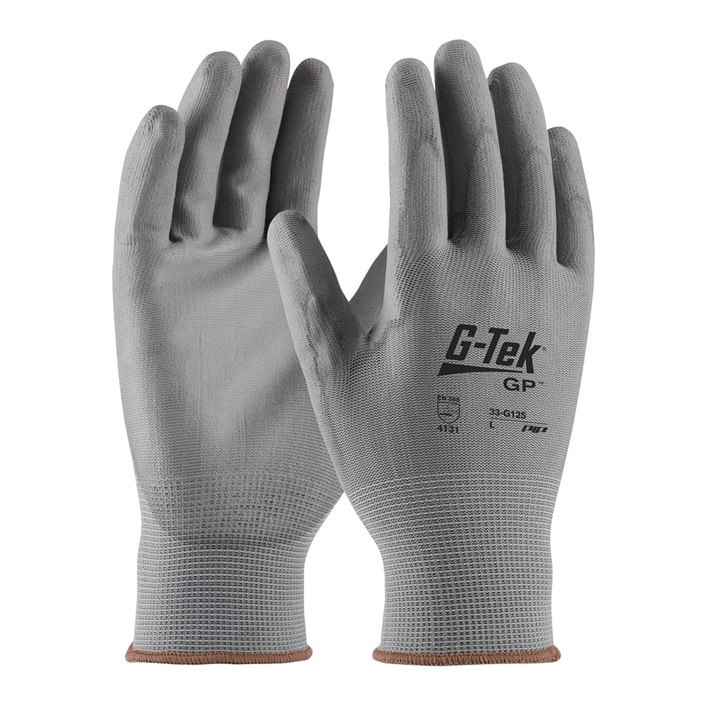 Pip Protective Industrial Products 33-G125-L Nylon Gloves, Large, Gray, Pack …