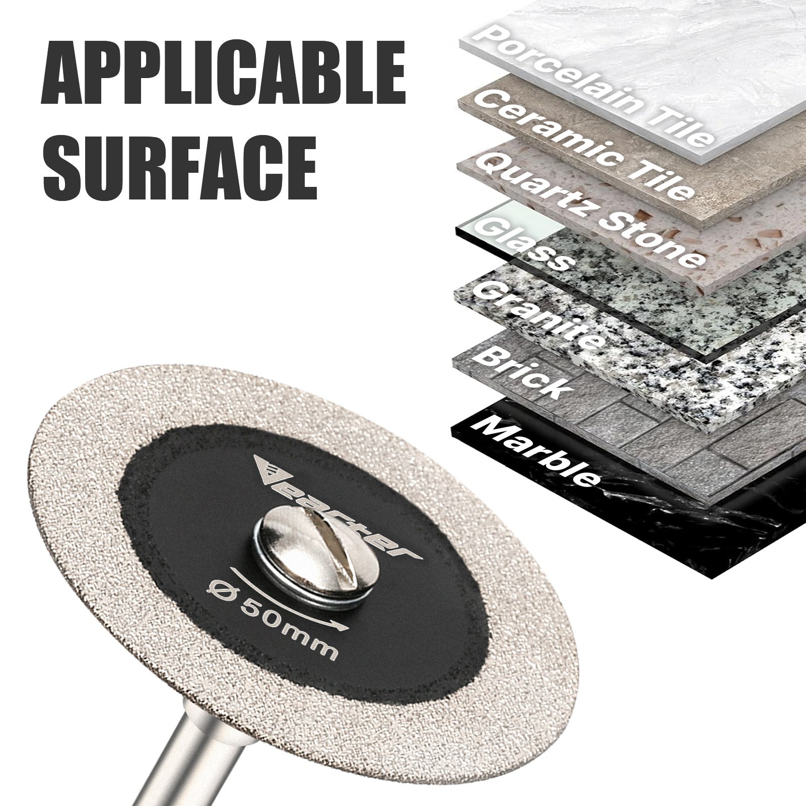 5x 2″ Diamond Glass Cutting Disc for Drill Rotary Tool Ceramic Tile Cutter Blade