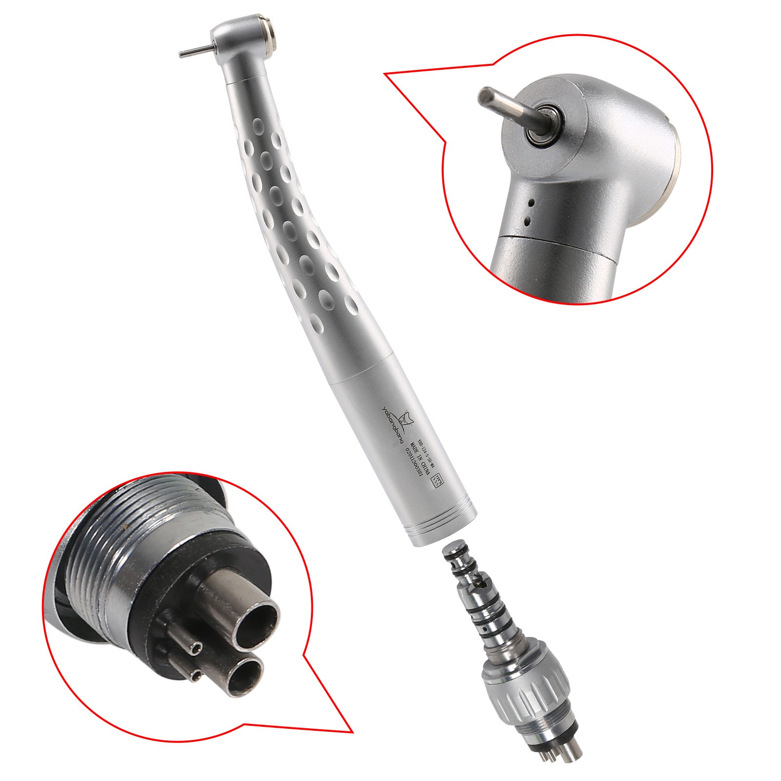 YABANGBANG Dental High Speed Handpiece with 4 Hole Quick Coupler 360 Swivel