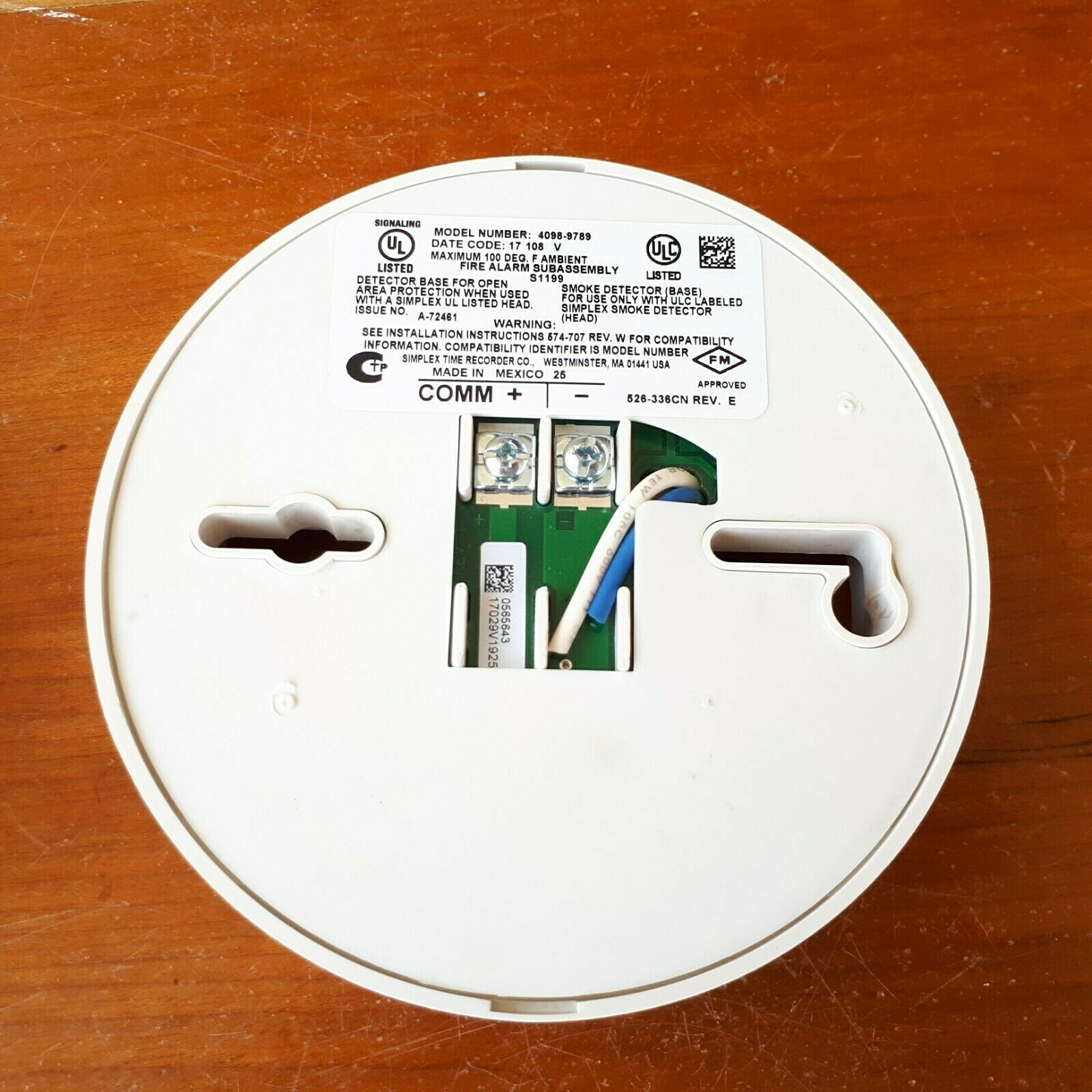SIMPLEX FIRE DETECTOR BASE 4098-9792 **Free Ship**