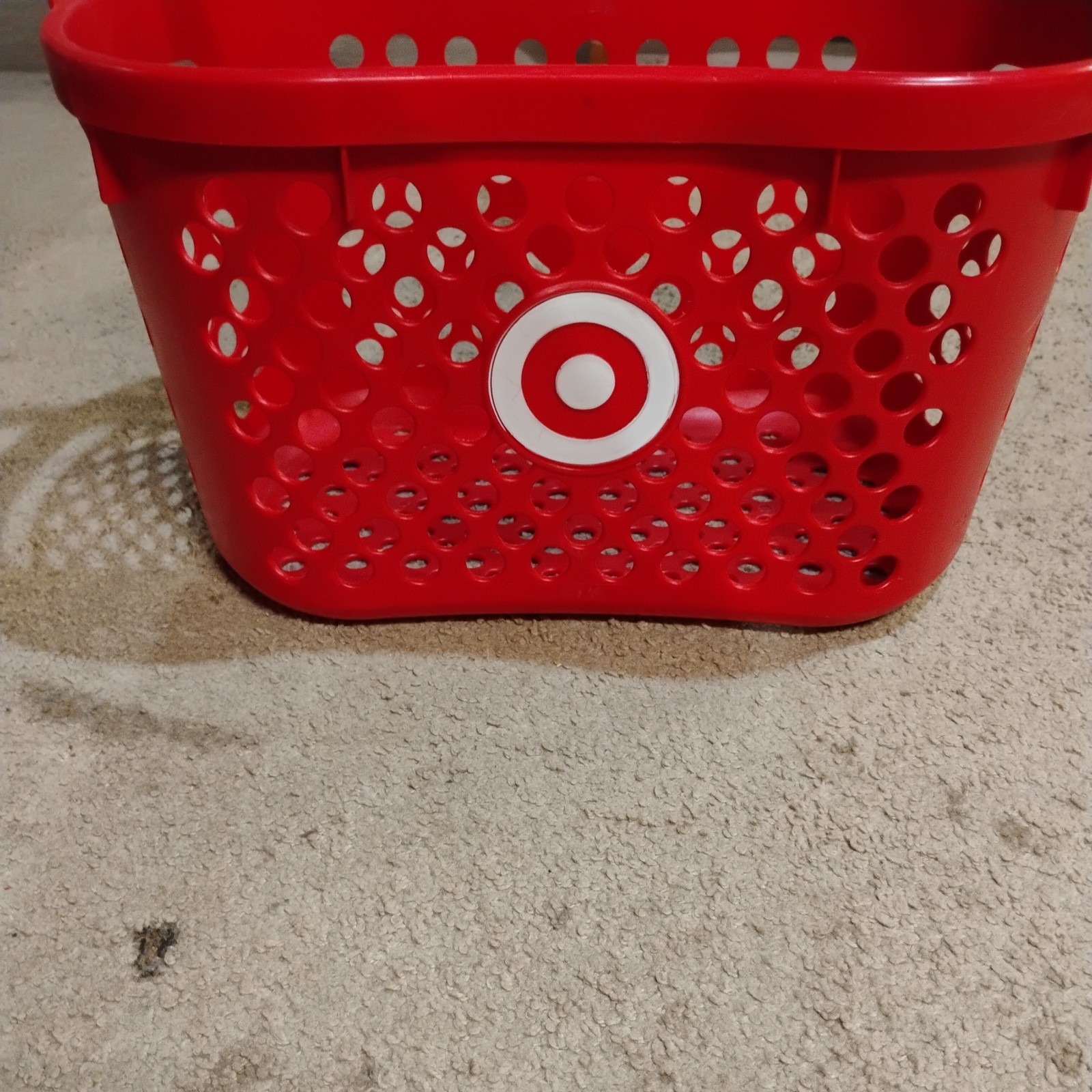 TARGET Red Shopping Basket With Logo. Gray handle and in excellent condition