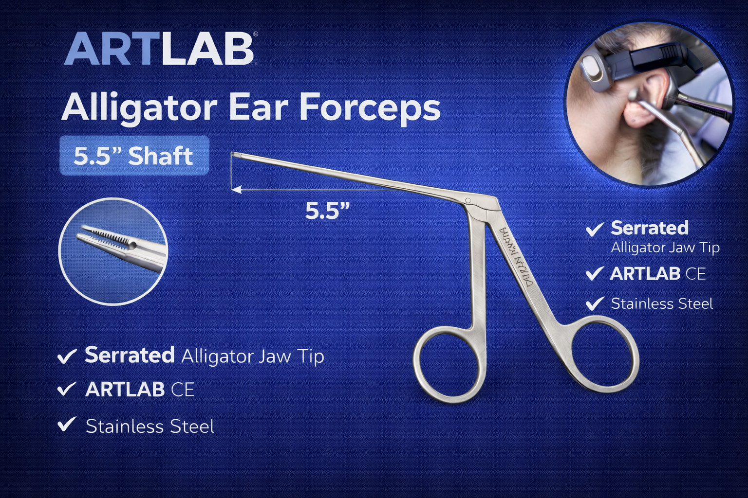 Long Shaft Hartmann Alligator Forceps 5.5″ + 8″ Ear Foreign Object Extraction