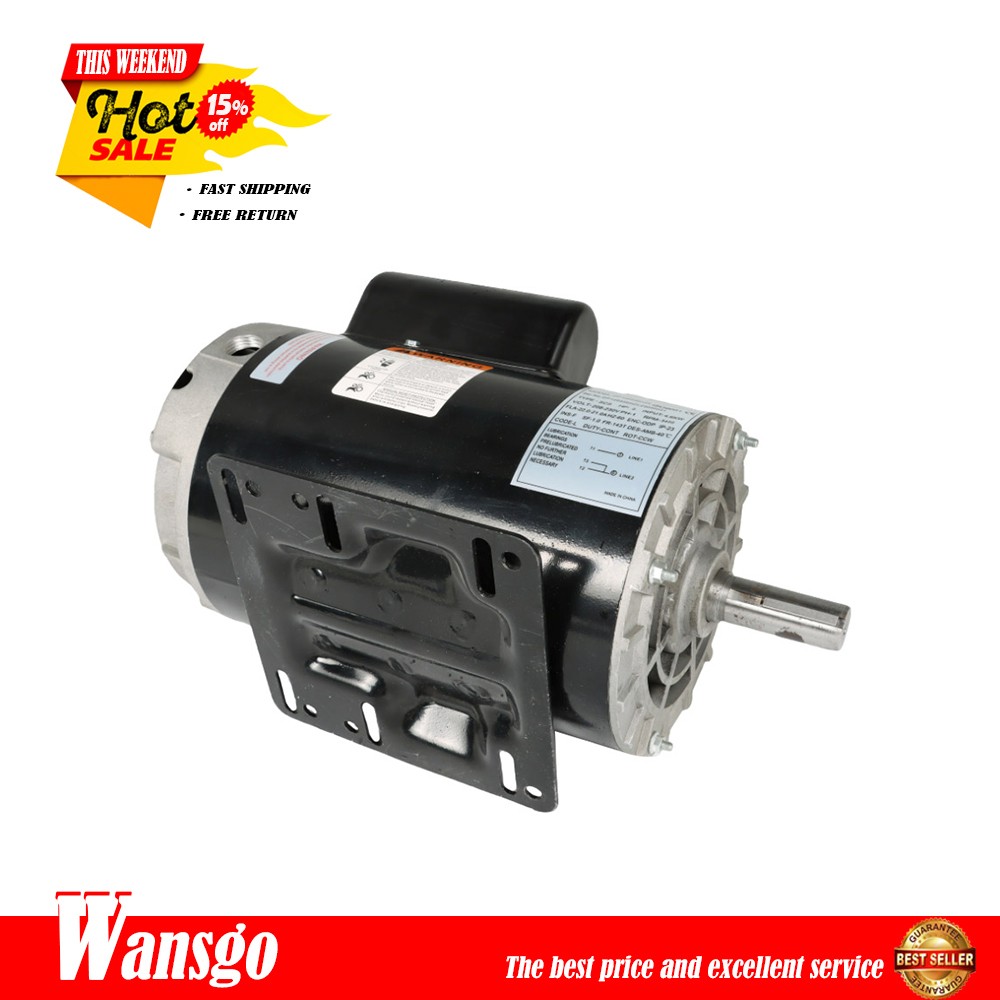 Compressor Duty Electric Motor 1Phase 3450RPM 56HZ Frame 7/8″ Shaft 230V 5HP USA
