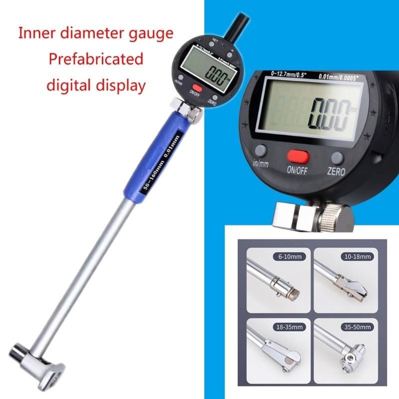 0-12.7mm Inner Diameter Indicator 0.01mm/0.0005inch Resolution with Measure Rod