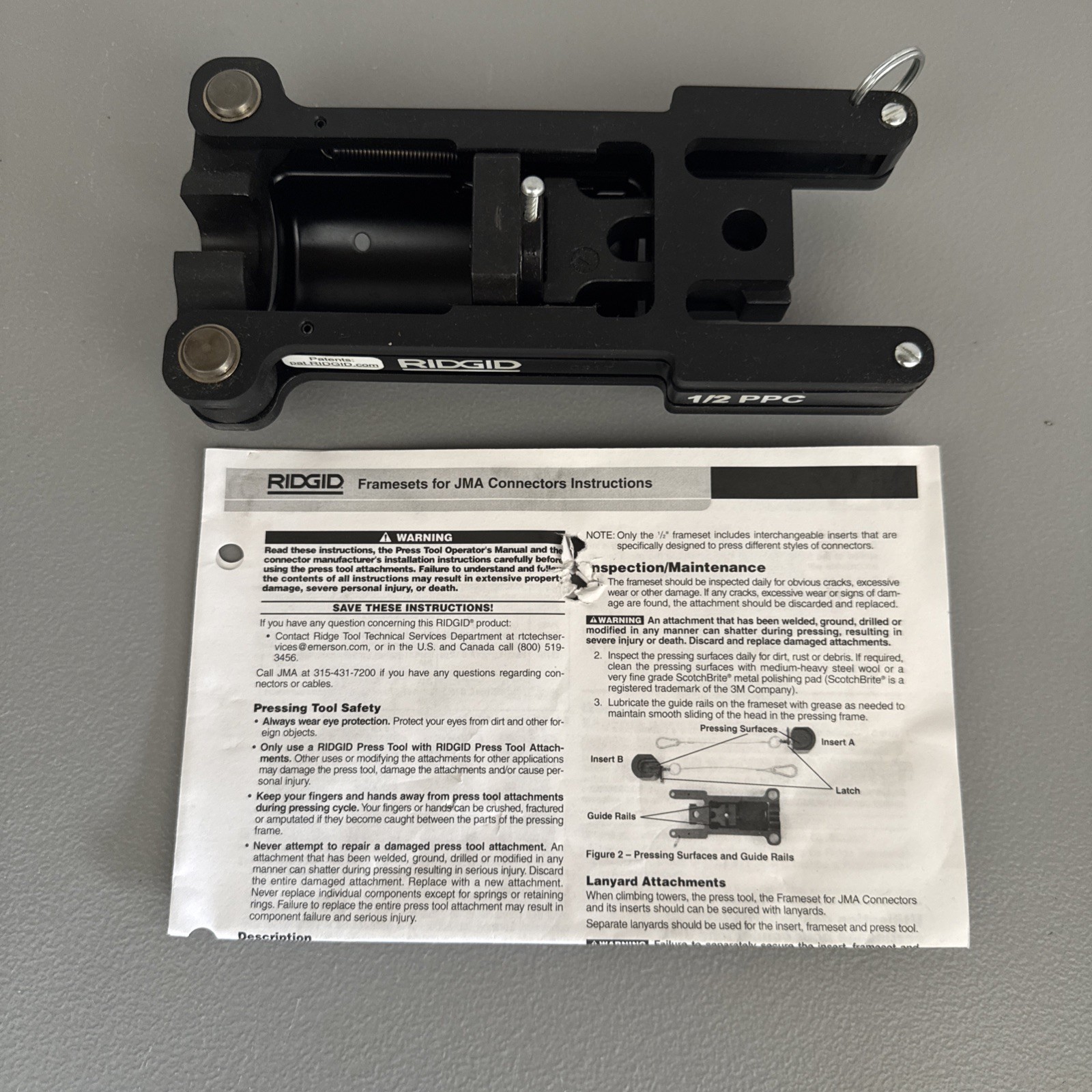 RIDGID 28423 1/2” PPC Press Frame Assembly RP240 RP241 Compact Compression Tool