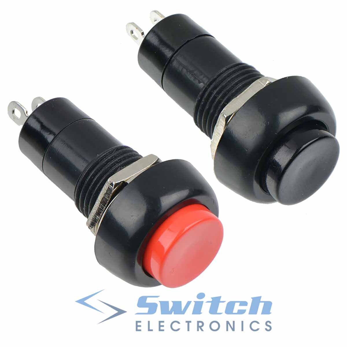 Red or Black Latching Locking Round Push Button Switch SPST Car Dash 12V