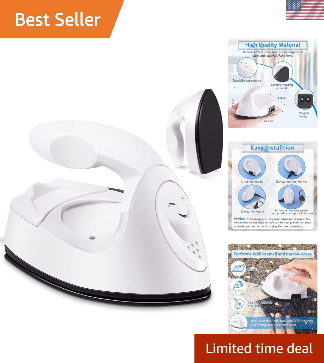 Elegant Mini Craft Iron 3.93 x 2.36 in – Fast Heating for Versatile DIY Projects