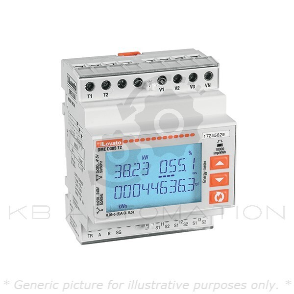 Lovato DMED305T2 3-phase energy meter with or without neutral, non expandable
