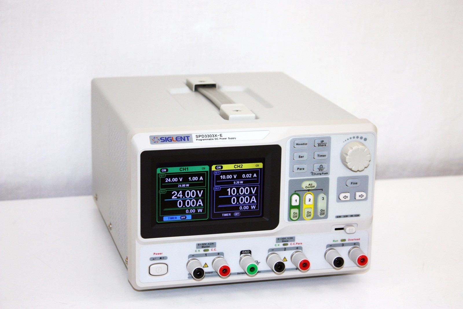 Siglent SPD3303X-E Programmable DC Power Supply, LCD, 2x: 0-32V, 1x: 2.5,3.3,5V