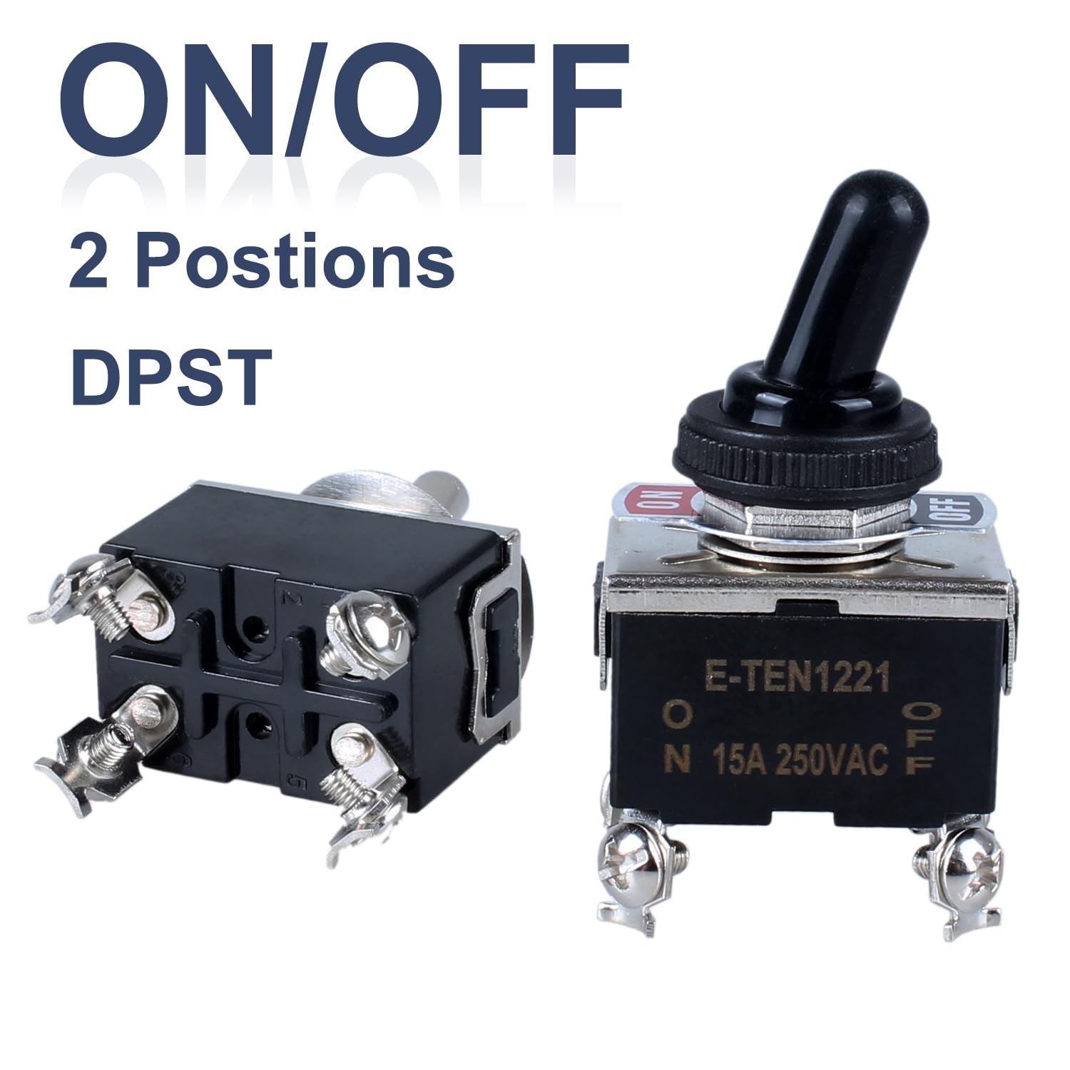 2pcs Latching Heavy Duty Rocker Toggle Switch DPST 2 Positions 4 Pins ON/Off …