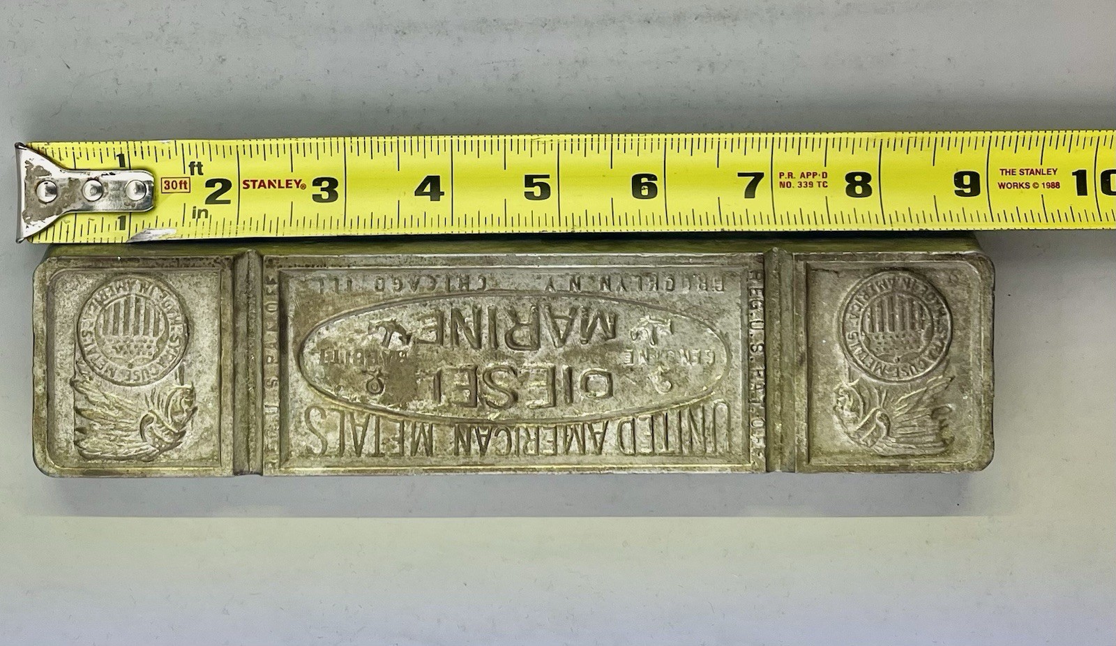 United American Metals Babbitt Ingot Marine Diesel Syracuse Metals 4lbs+ Vintage