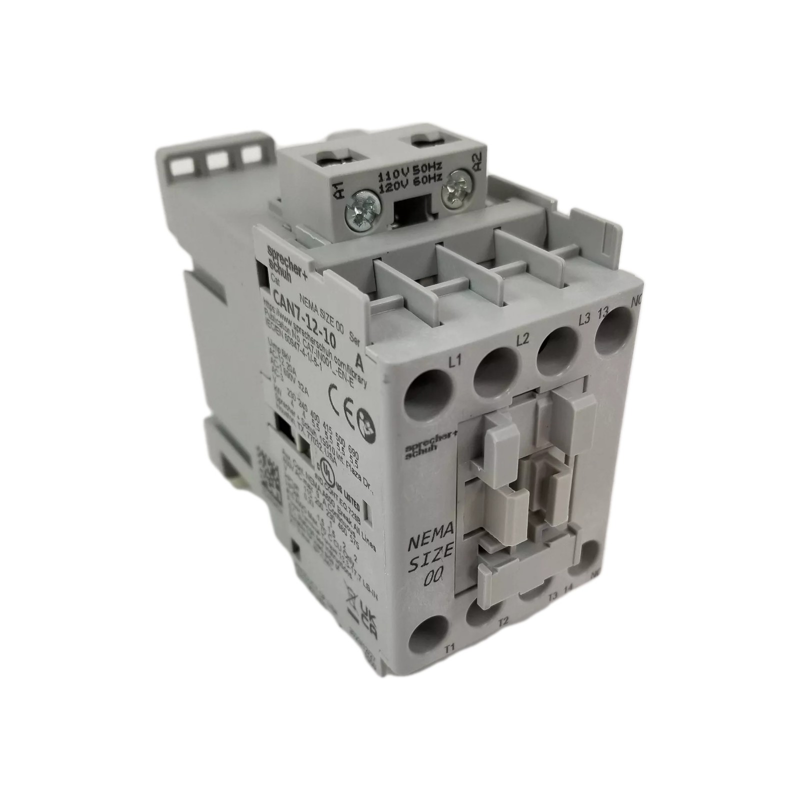 Sprecher + Schuh CAN7-12-10-120 Contactor SER. A 12A 3-Pole 110/120 VAC NEW