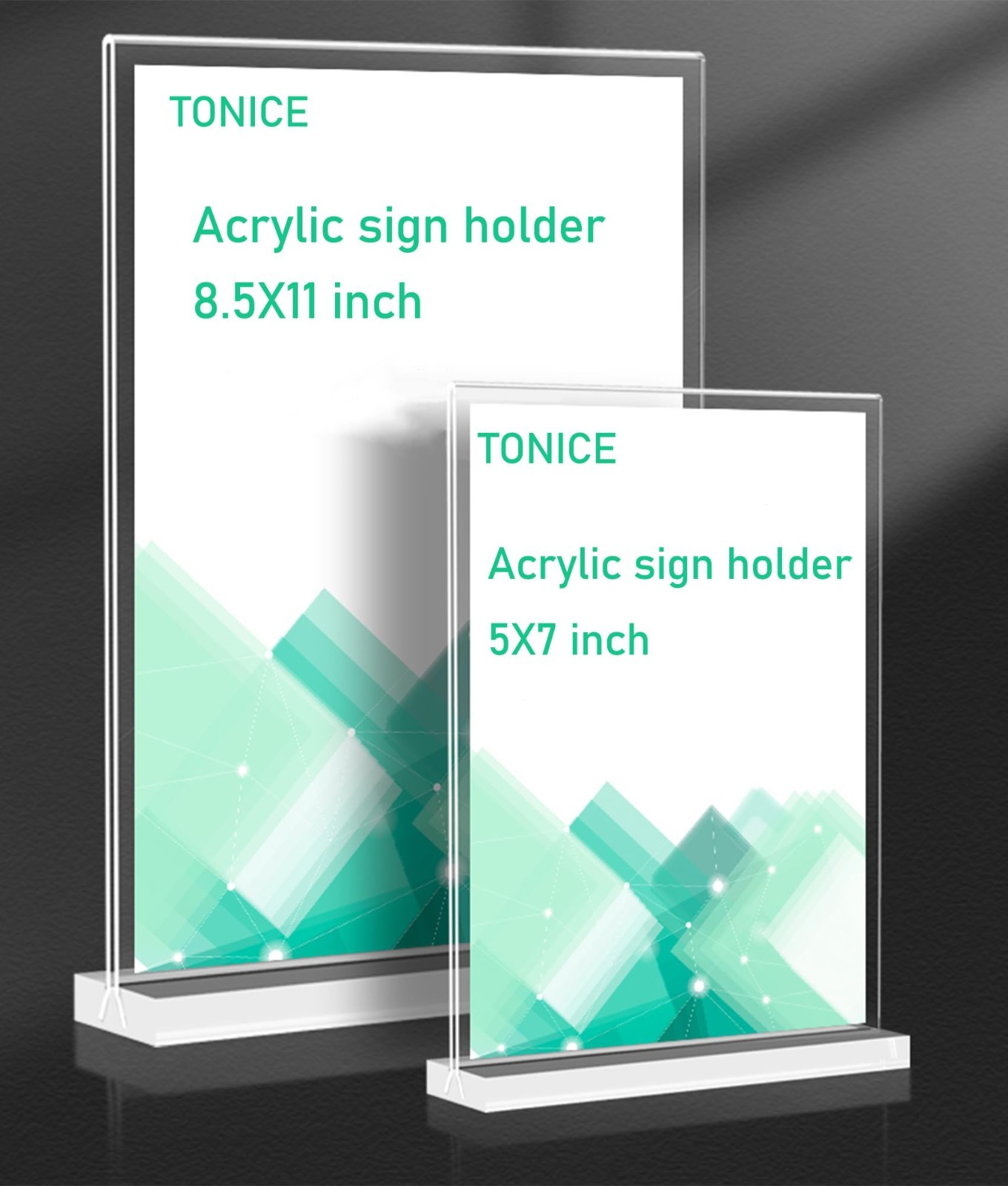 8.5×11 Acrylic Sign Holder 6 Pack – Double-Sided Table Top Display for Office, R