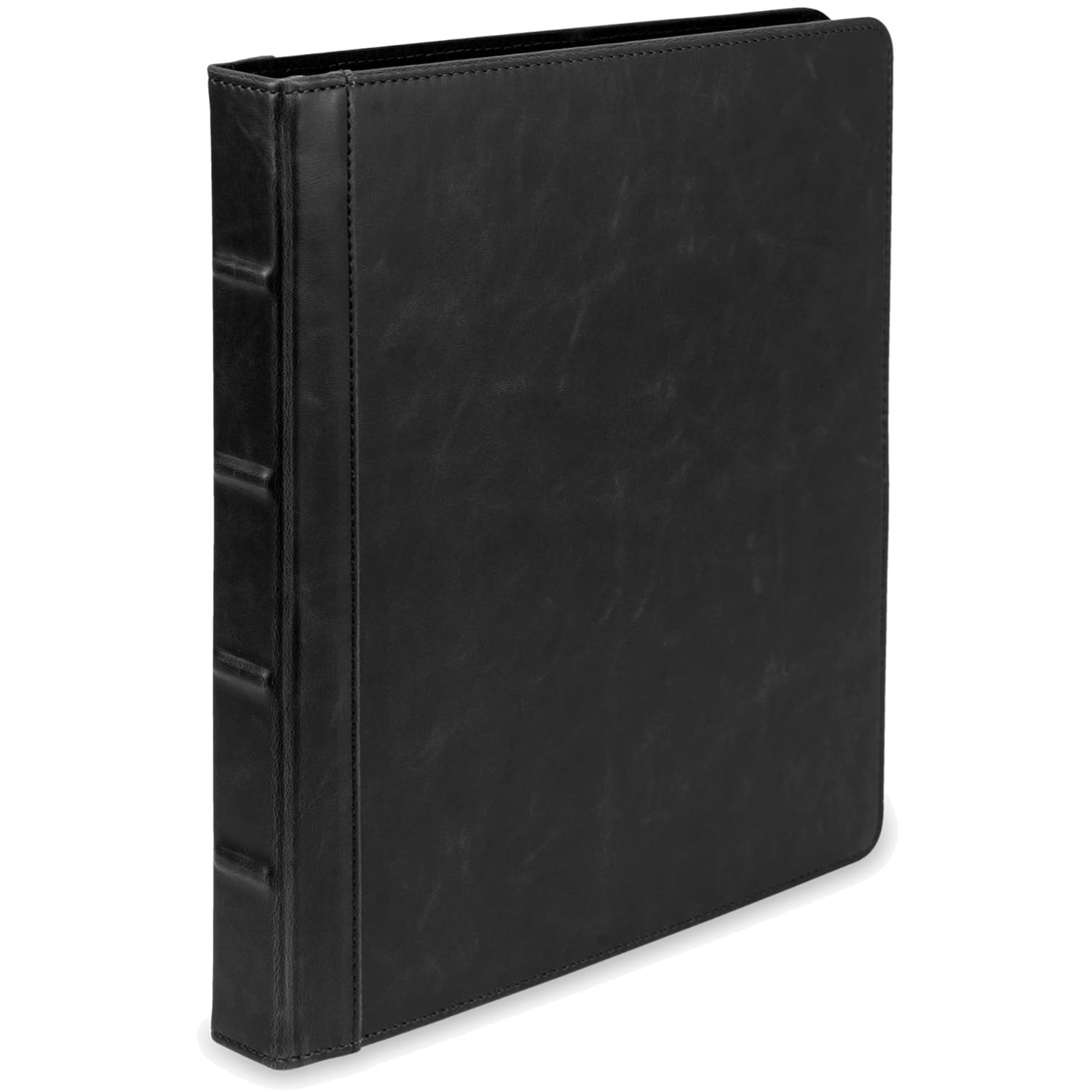 Vintage Leather 3 Ring Binder 0.5 Inch Round Ring Holds 100 Sheets, 8.5 x 11 …