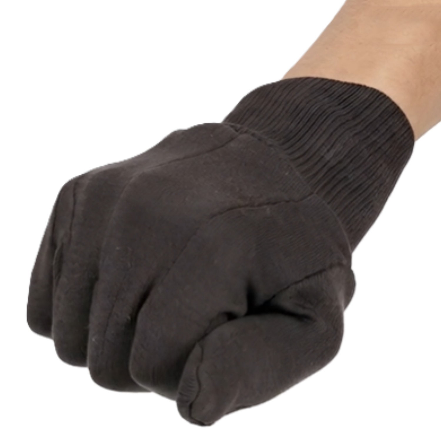 Non-Disposable Gloves 1 Dozen Large Brown Jersey Gloves Polyester, Cotton