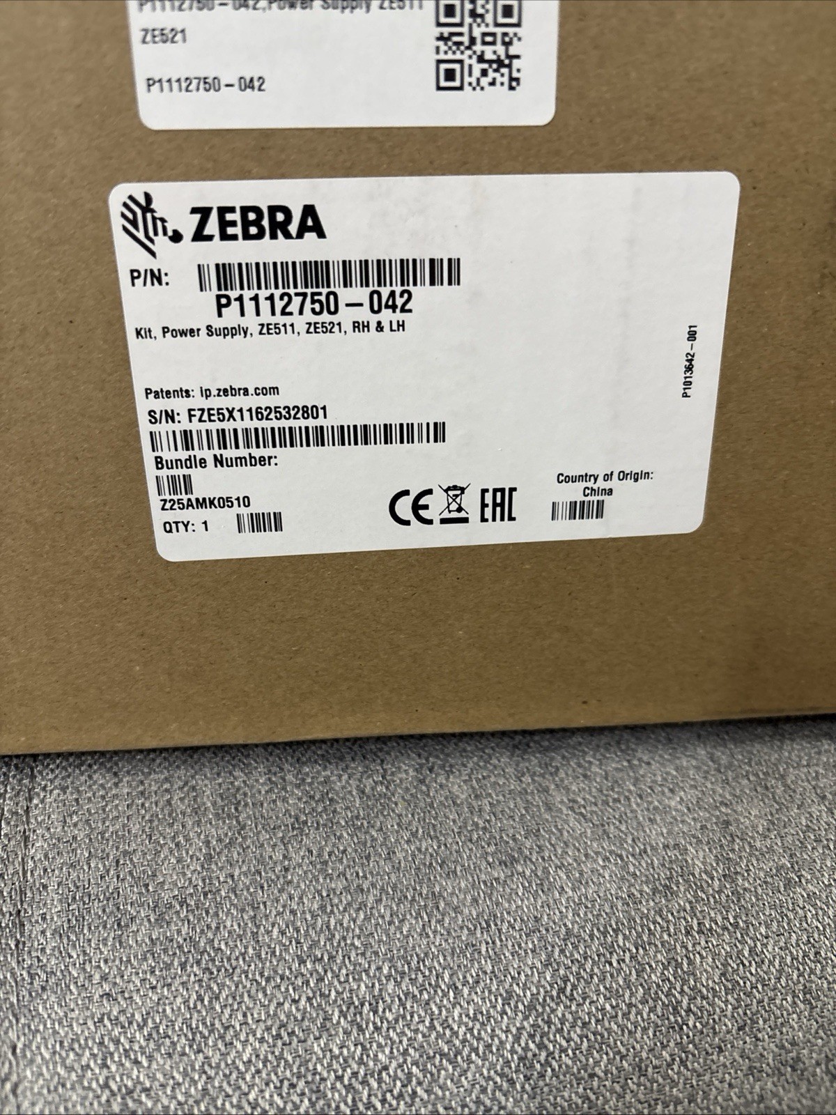 Zebra P1112750–042 Kit, Power Supply, Ze511, Ze521, Rh & LH ￼