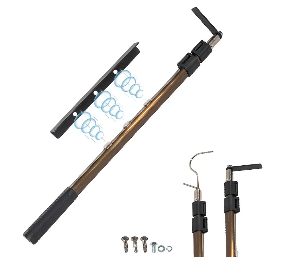 Extendable Truck Bed Cargo Grabber Tool 25″-60″ Telescoping Pole with Y-Hook